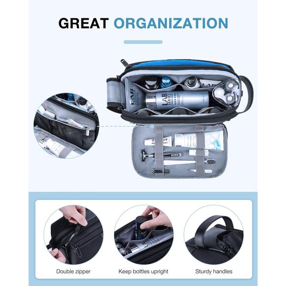 Large Travel Toiletry Organizer, Dopp Kit Water-resistant Shaving Bag - Picture 2 of 4